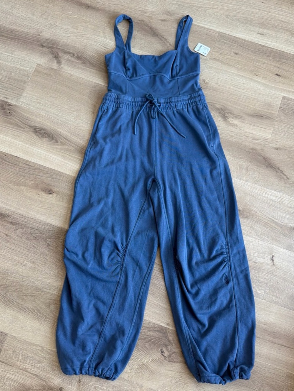 FP Movement Women’s Blue Sleeveless Jumpsuit with Drawstring Waist